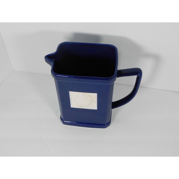 Roshco Tile Ware Collection Blue Ceramic Pitcher White Citrus Fruit Tile Accent - Picture 4 of 16